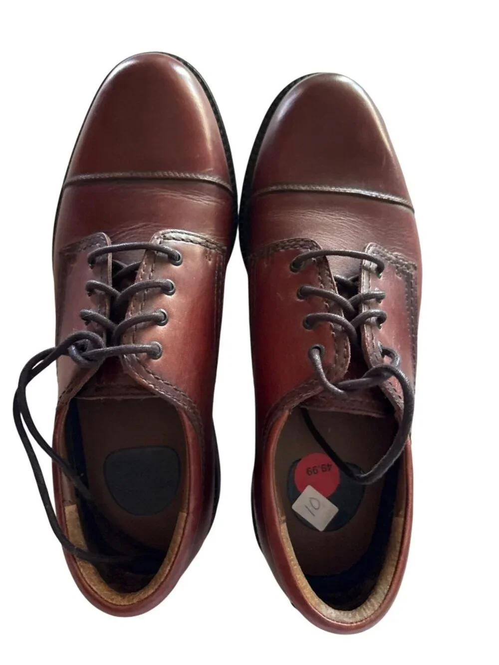 Dockers Mens Lace-Up Leather Oxford Shoes 10M Cordovan Brown New With Tags